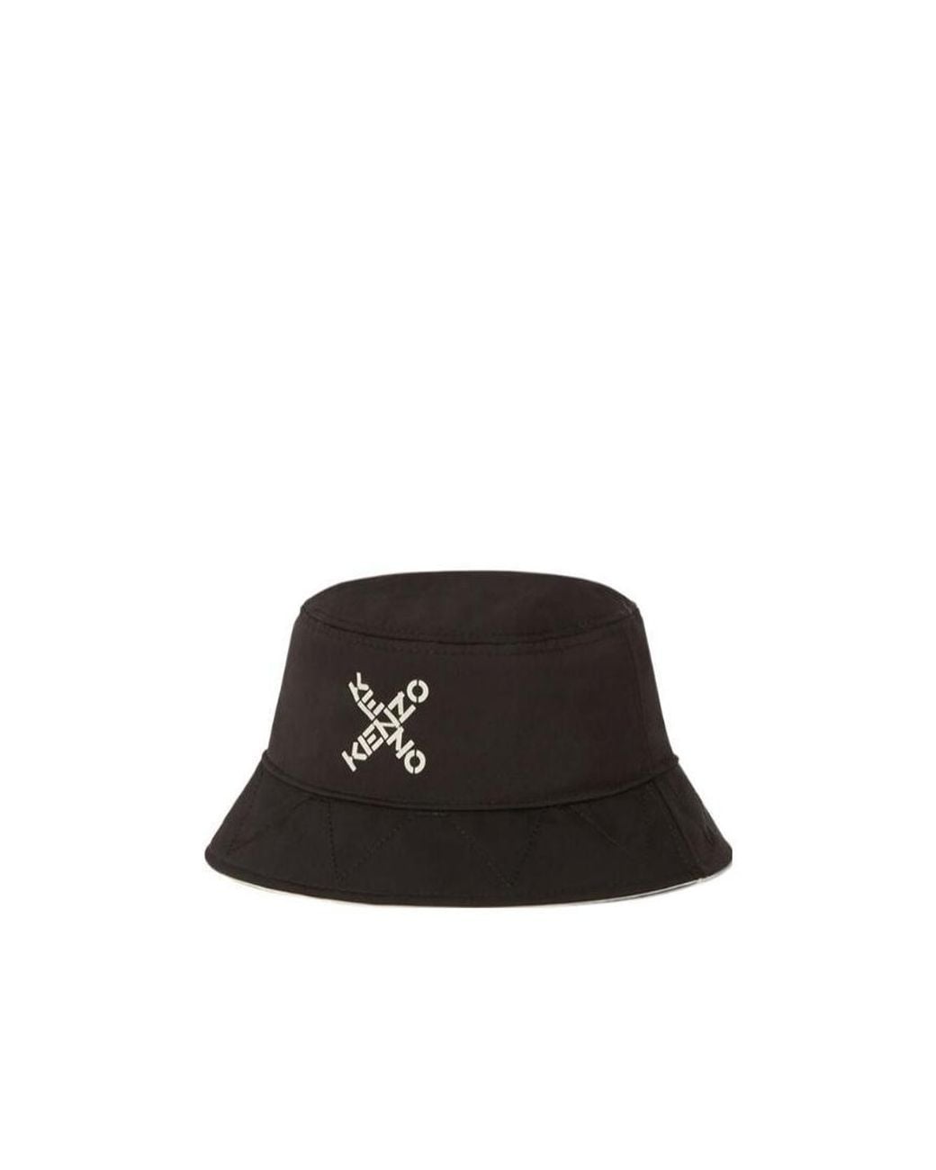 KENZO Black Logo Reversible Bucket Hat for men