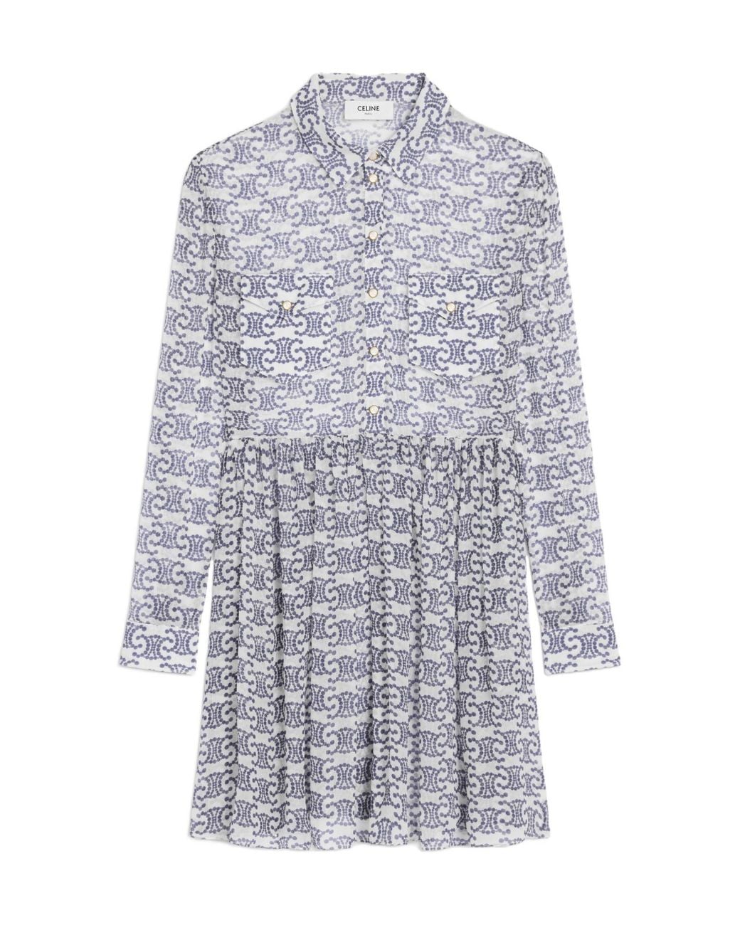Céline White Mini Shirt Dress