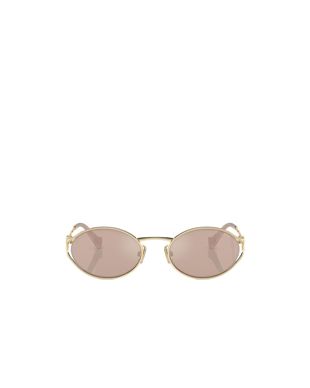 Miu Miu Pink Eyewear Oval Frame Sunglasses