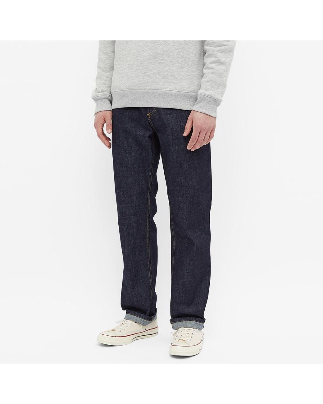 Carhartt Blue Logo-Patch Denim Jeans for men