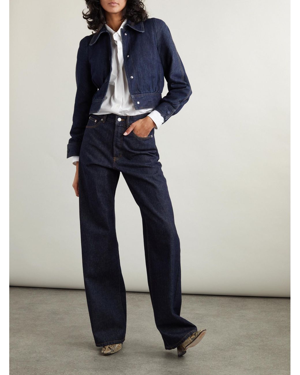 Dries Van Noten Blue Cropped Denim Jacket