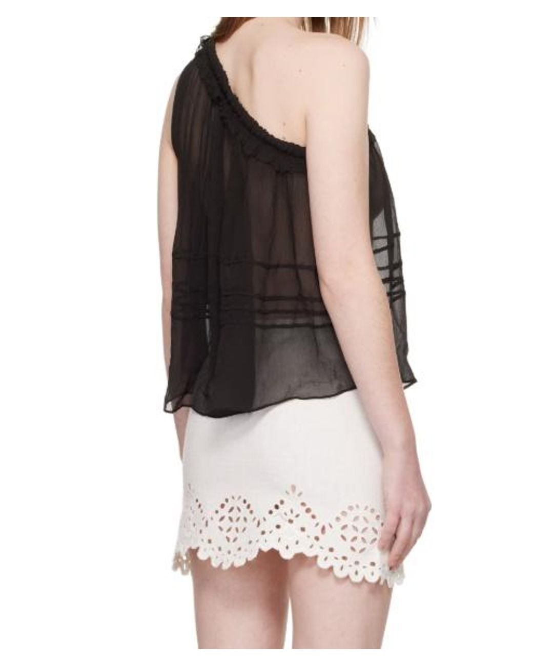 Isabel Marant Black Transparent Plain Weave Blouse