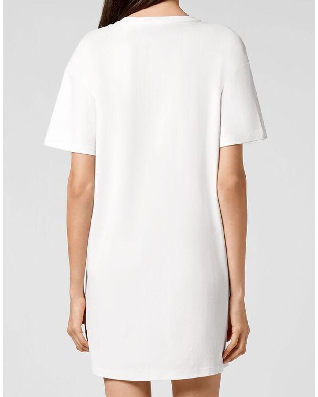 Philipp Plein White Logo Details T-Shirt Dress