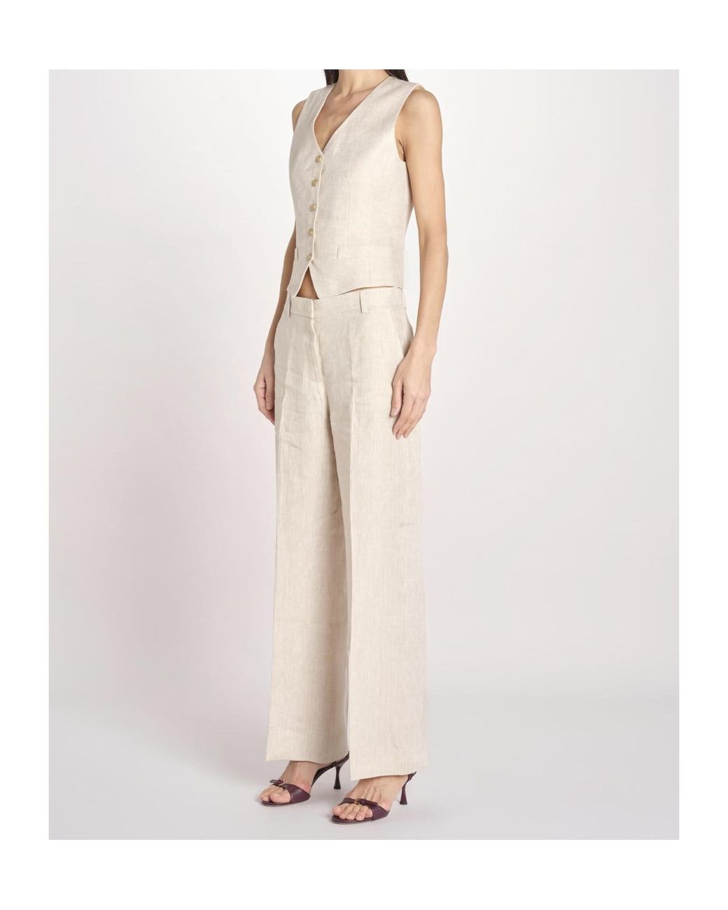 Weekend by Maxmara White V-Neck Waistcoat Jacket
