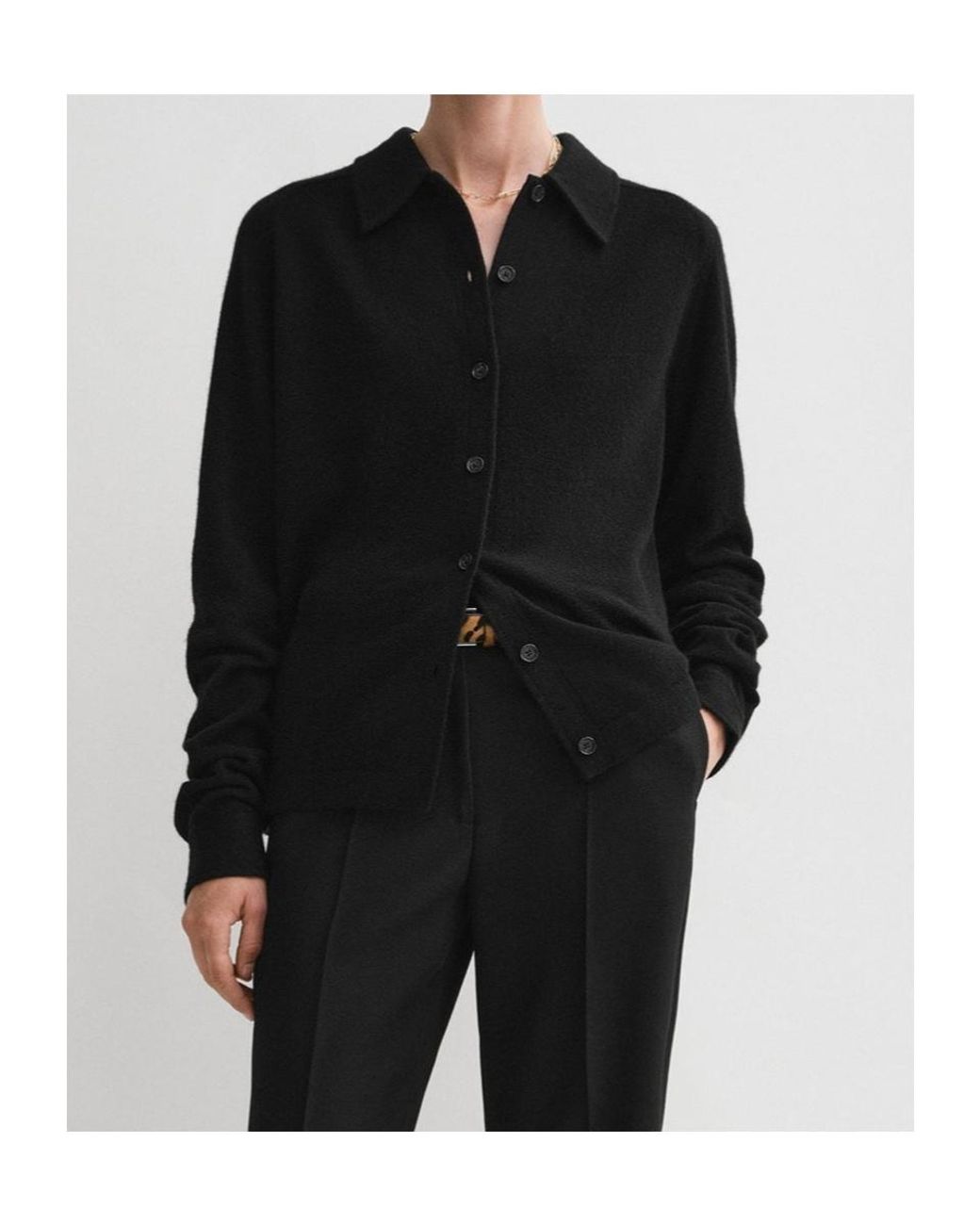 Totême Black Totême Button Up Knitted Shirt