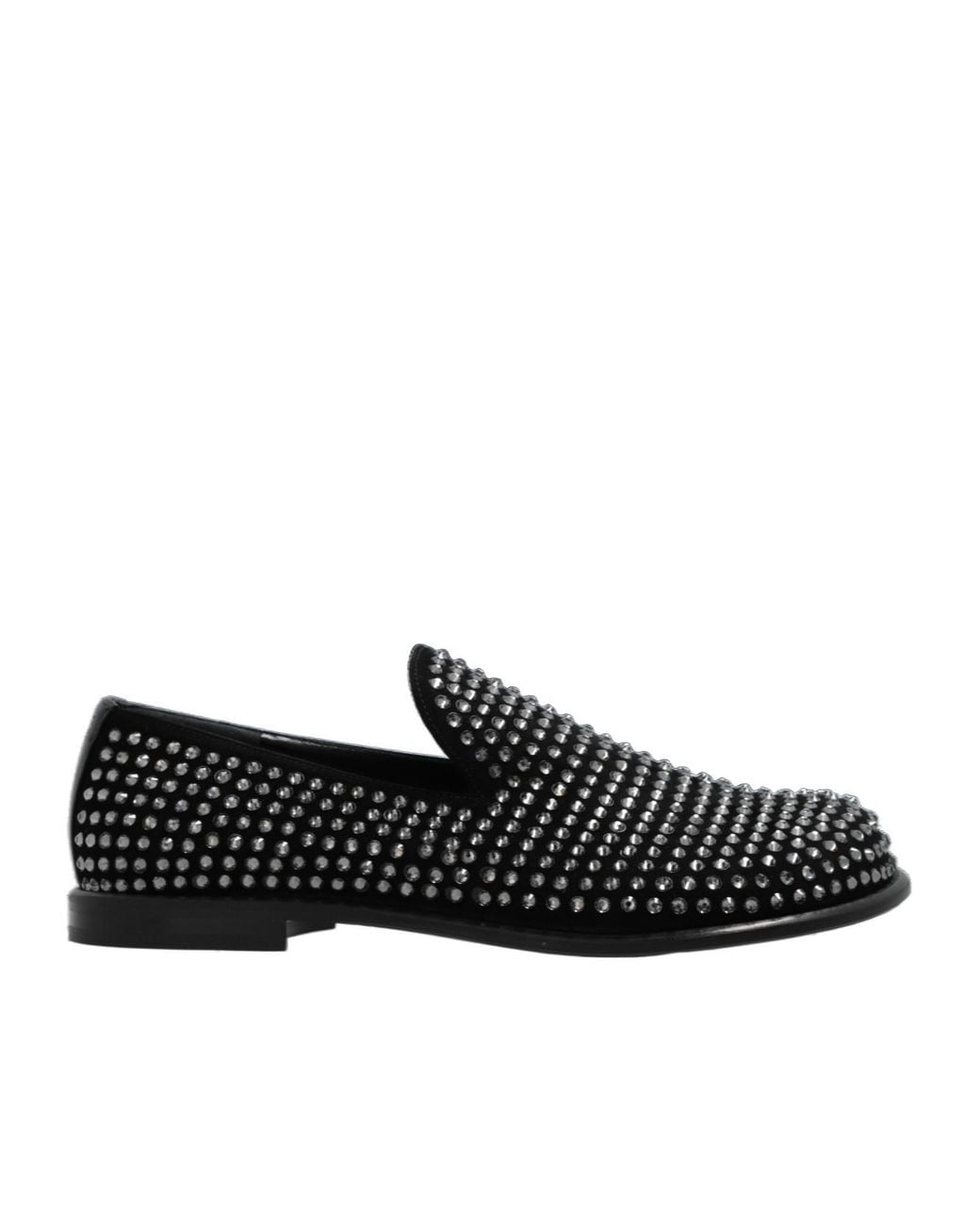 J.W. Anderson Black Crystal-Embellished Loafers