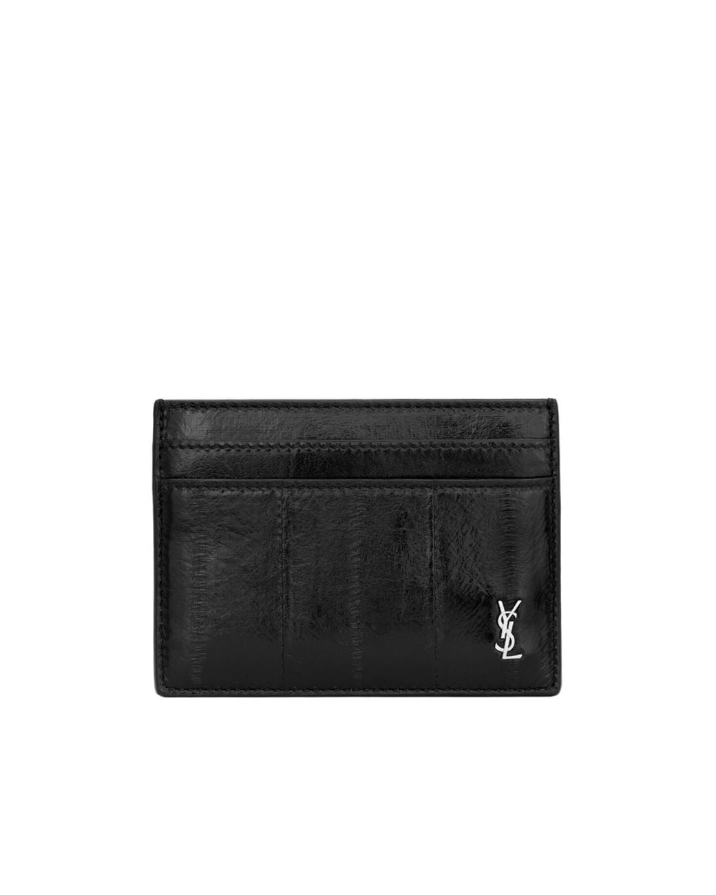 Saint Laurent Black Tiny Cassandre Card Case for men