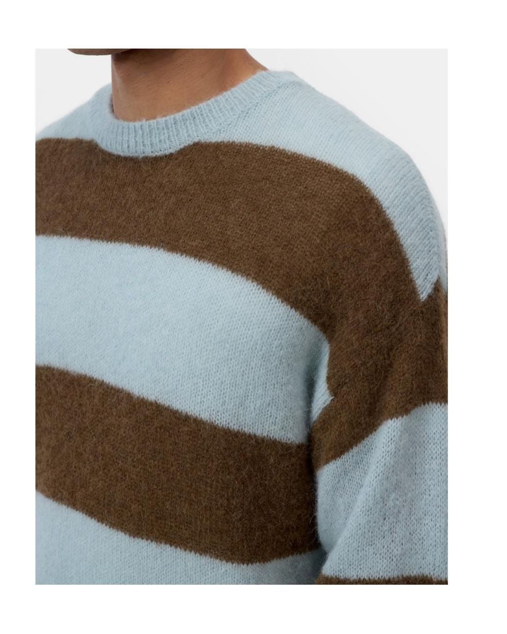 Closed Multicolor Soft Striped Knitted Sweater for men