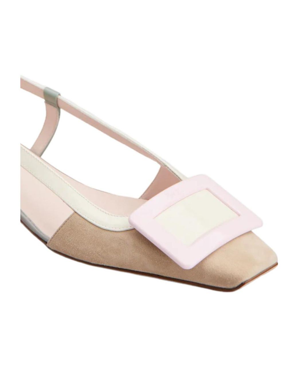Roger Vivier Natural Belle Vivier Slingback Ballerinas