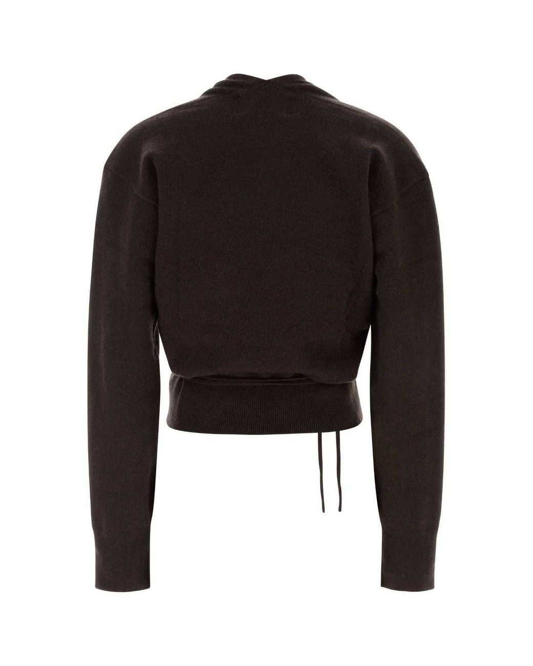 Extreme Cashmere Black Ella Wrap Cropped Cardigan