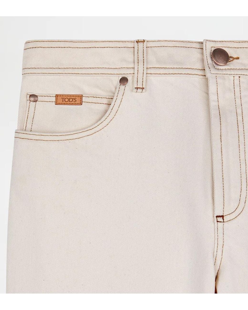 Tod's White Waistband Denim Trousers