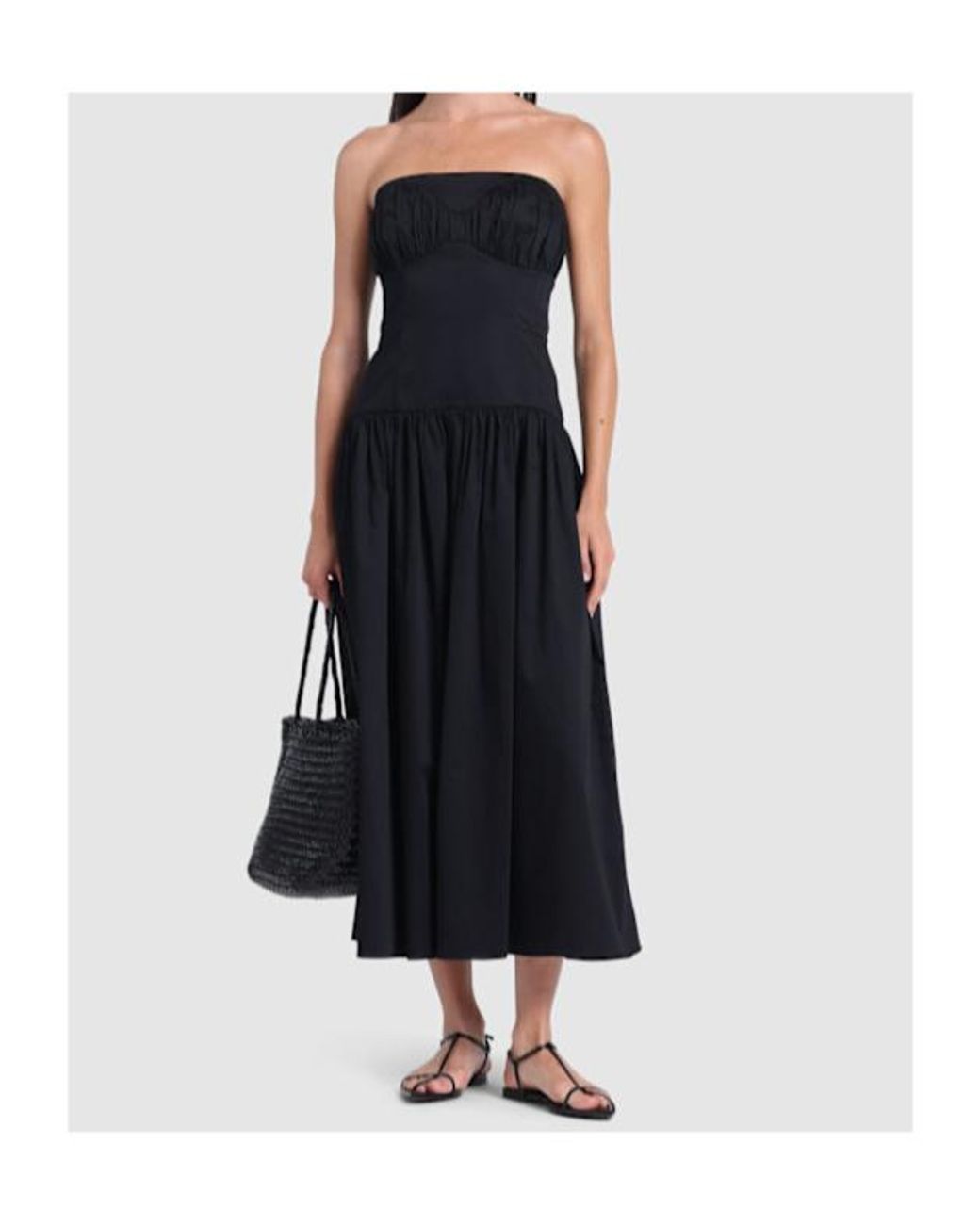 TOVE Black Pleated Tube Top Dress