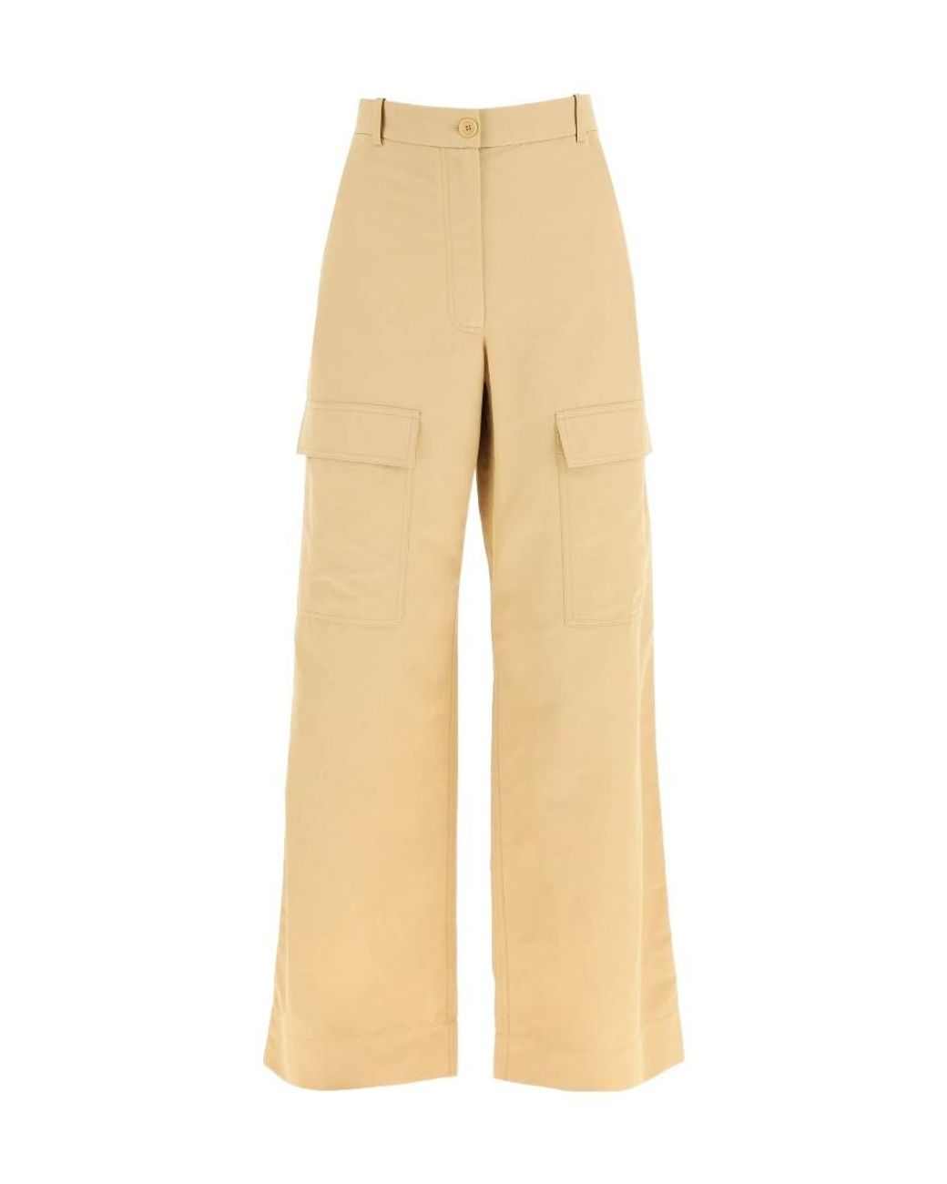 Stella McCartney Natural Straight-Leg Cargo Pants