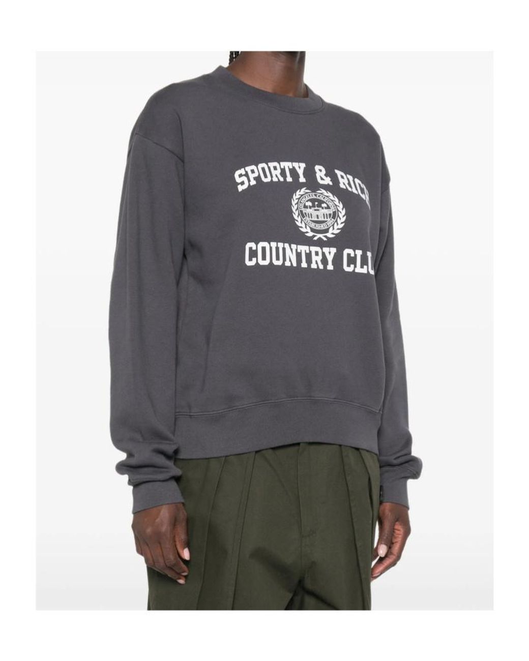 Sporty & Rich Gray Long-Sleeved Sweatshirt