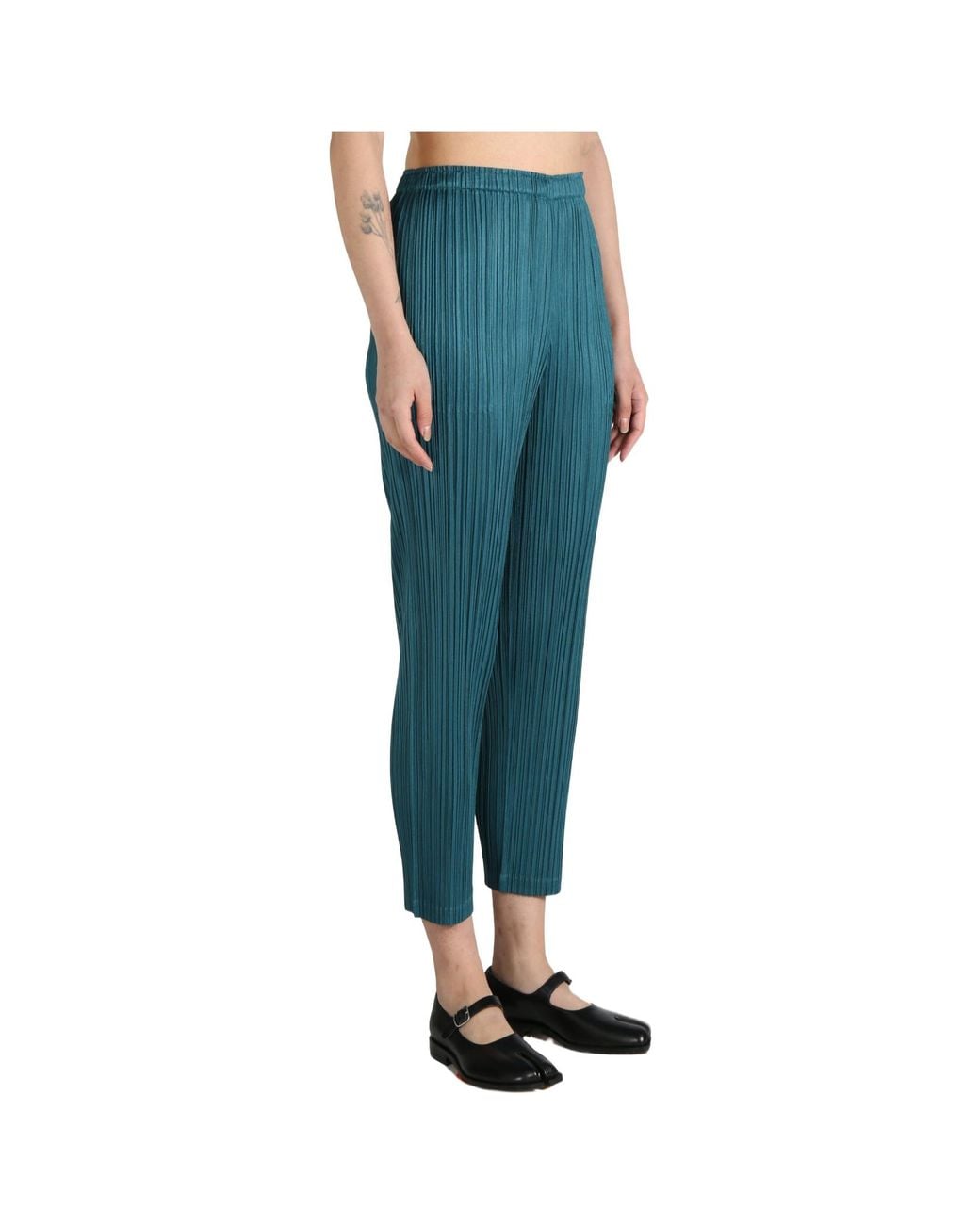 Pleats Please Issey Miyake Blue Pleated Trousers