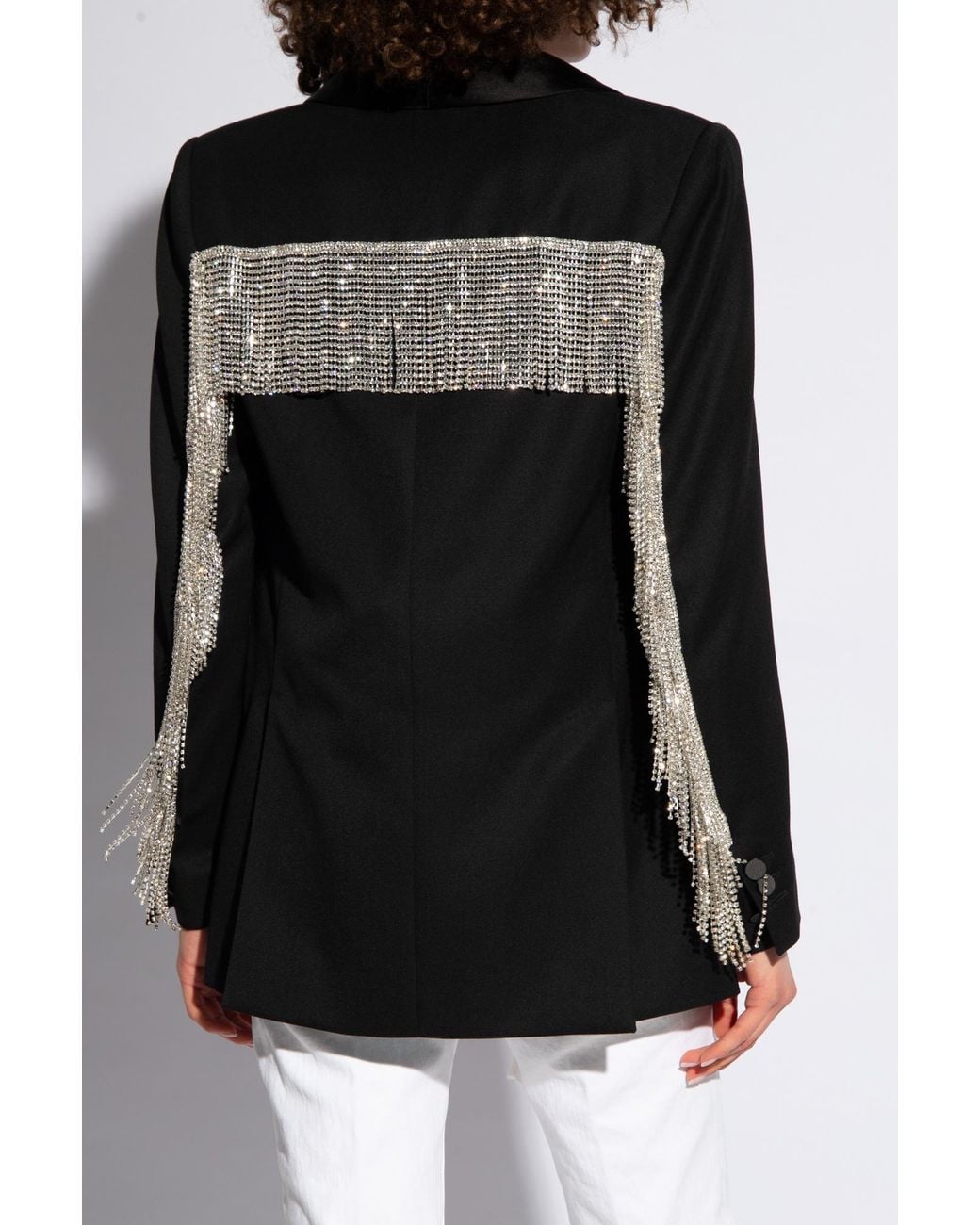 DSquared² Black Fringed Oversized Blazer