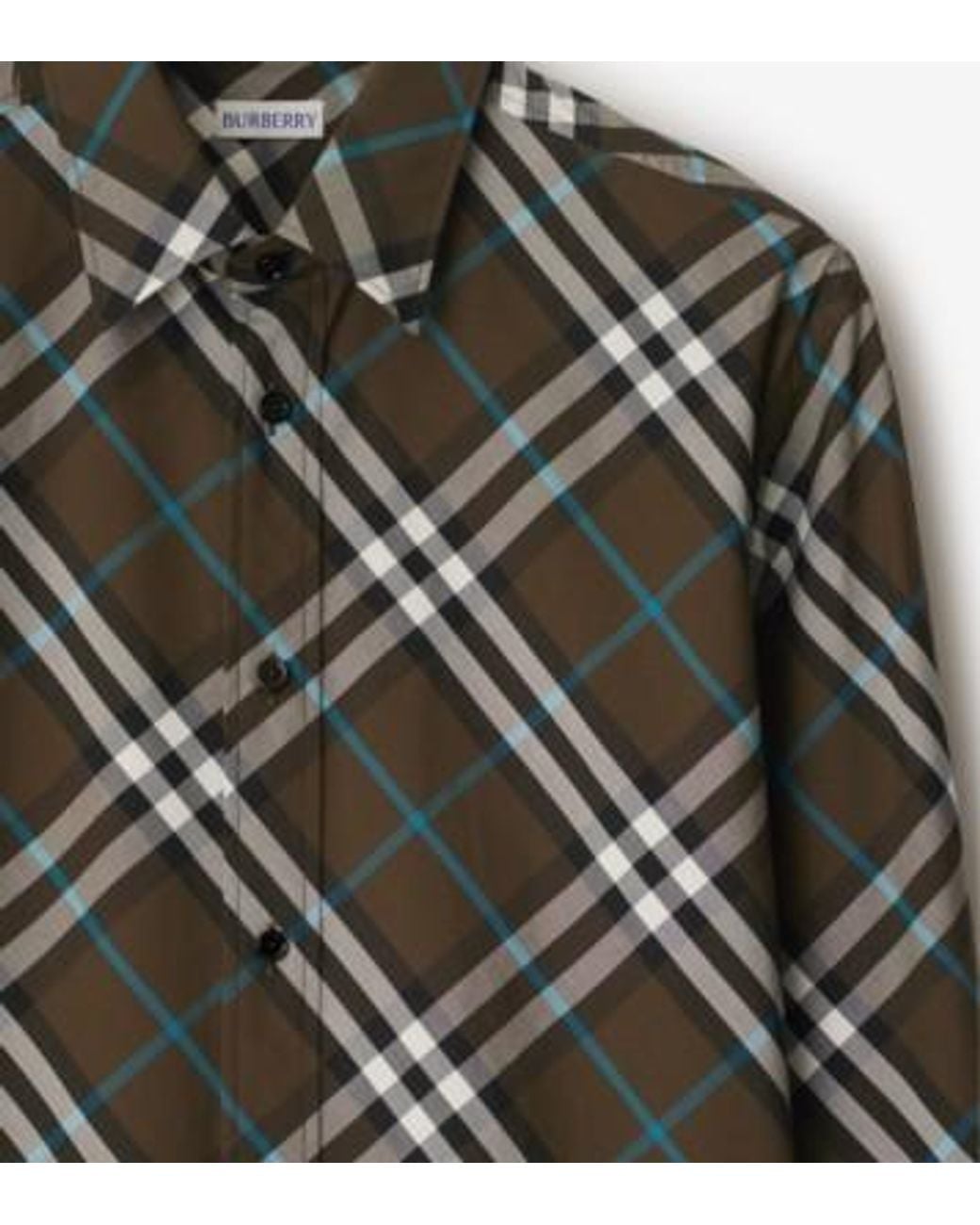 Burberry Gray Check-Pattern Shirt for men
