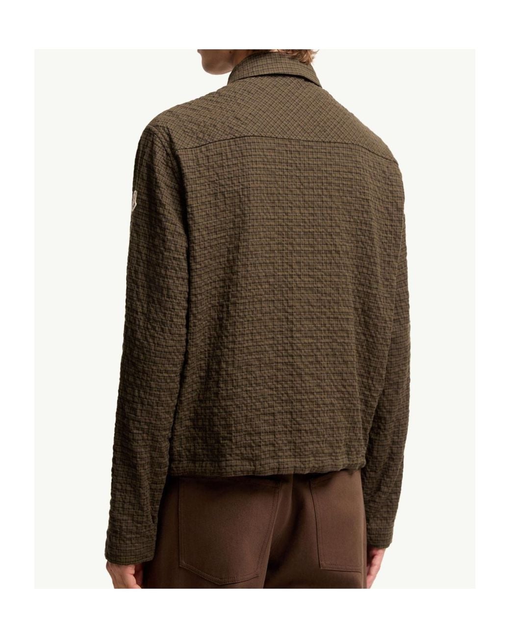 Moncler Green Micro Madras Flannel Shirt Jacket for men