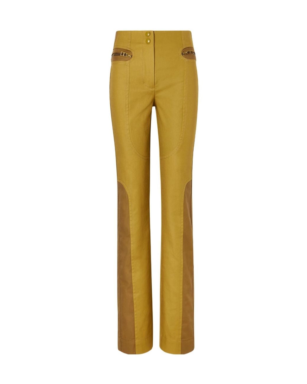 Zimmermann Yellow Mid-Rise Straight-Leg Pants