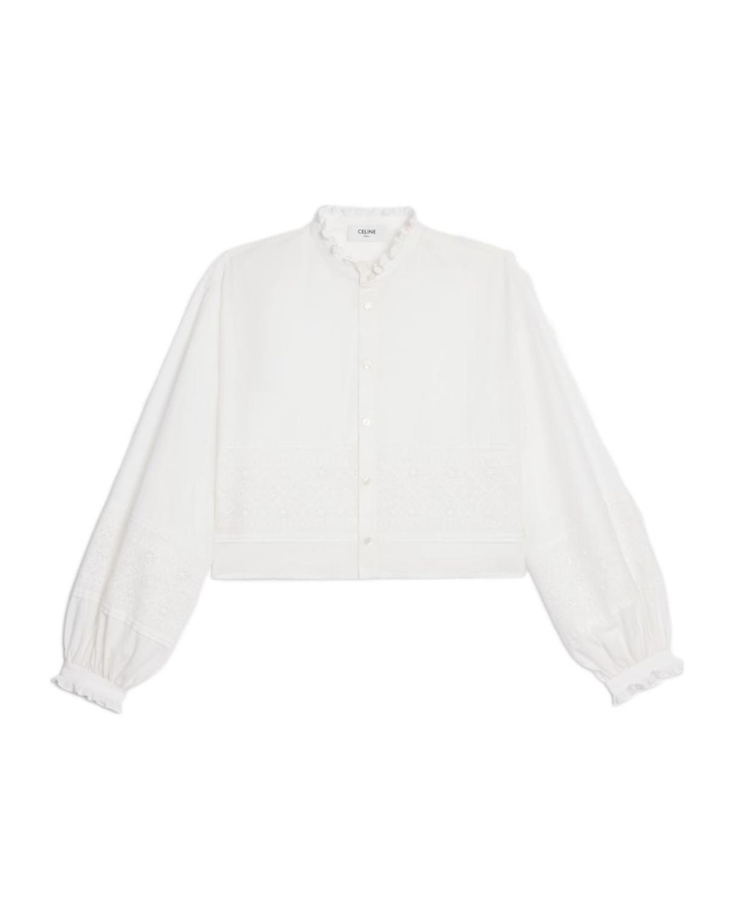 Céline White Embroidered Shirt