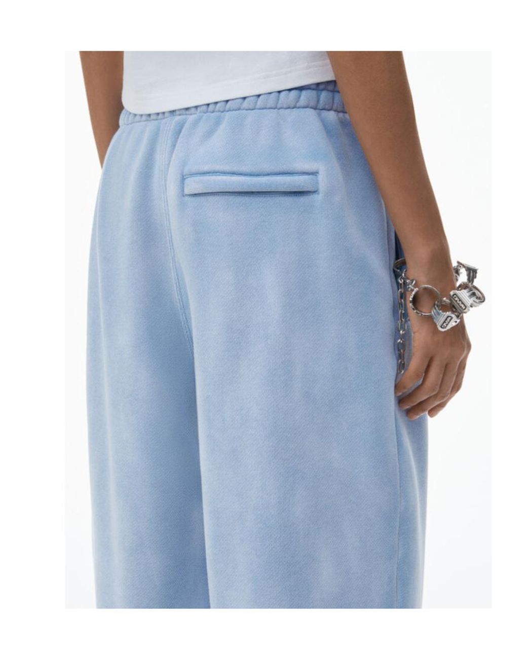 T By Alexander Wang Blue Alexander Wang Essential Terry Ribbed Hem Joggers