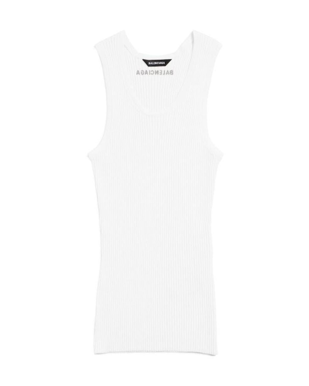 Balenciaga White Knitted Tank Top