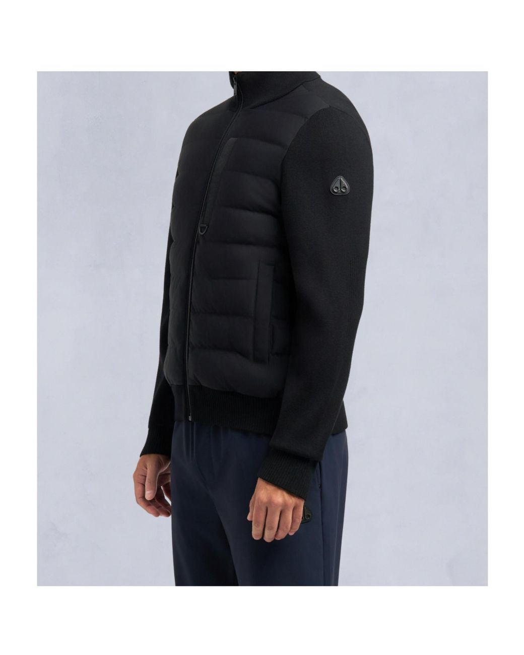 Moose Knuckles Black Kamet Hybrid Puffer Jacket for men