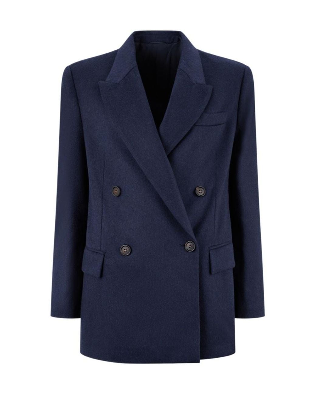 Brunello Cucinelli Blue Double-Breasted Blazer