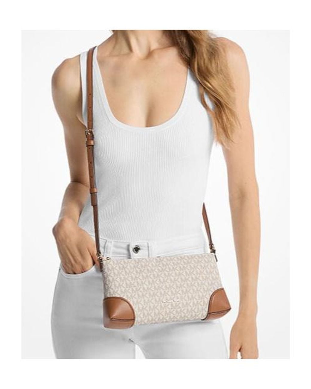 Michael Kors Natural Michael Murphy Signature Crossbody Bag