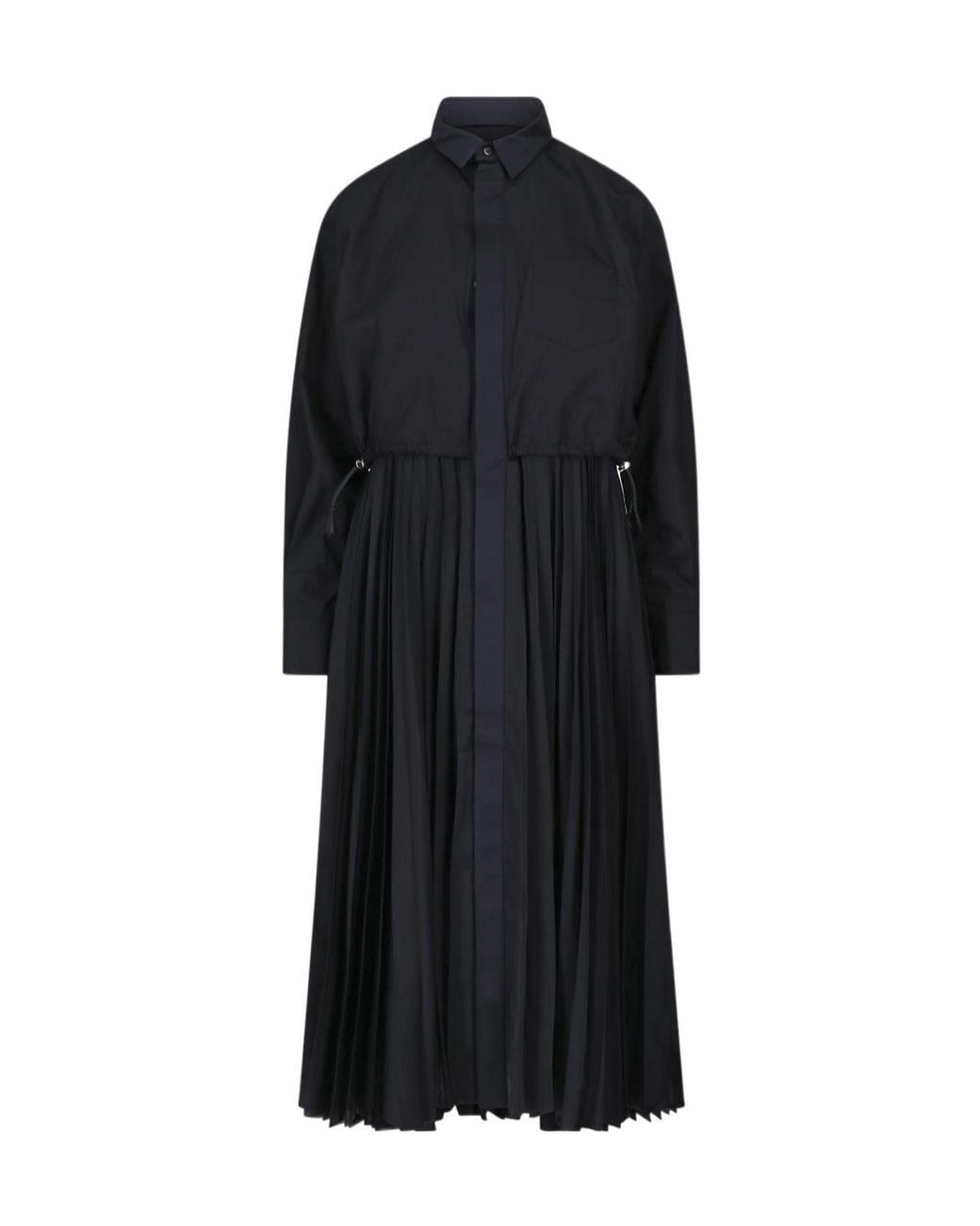 Sacai Black Long-Sleeved Dress