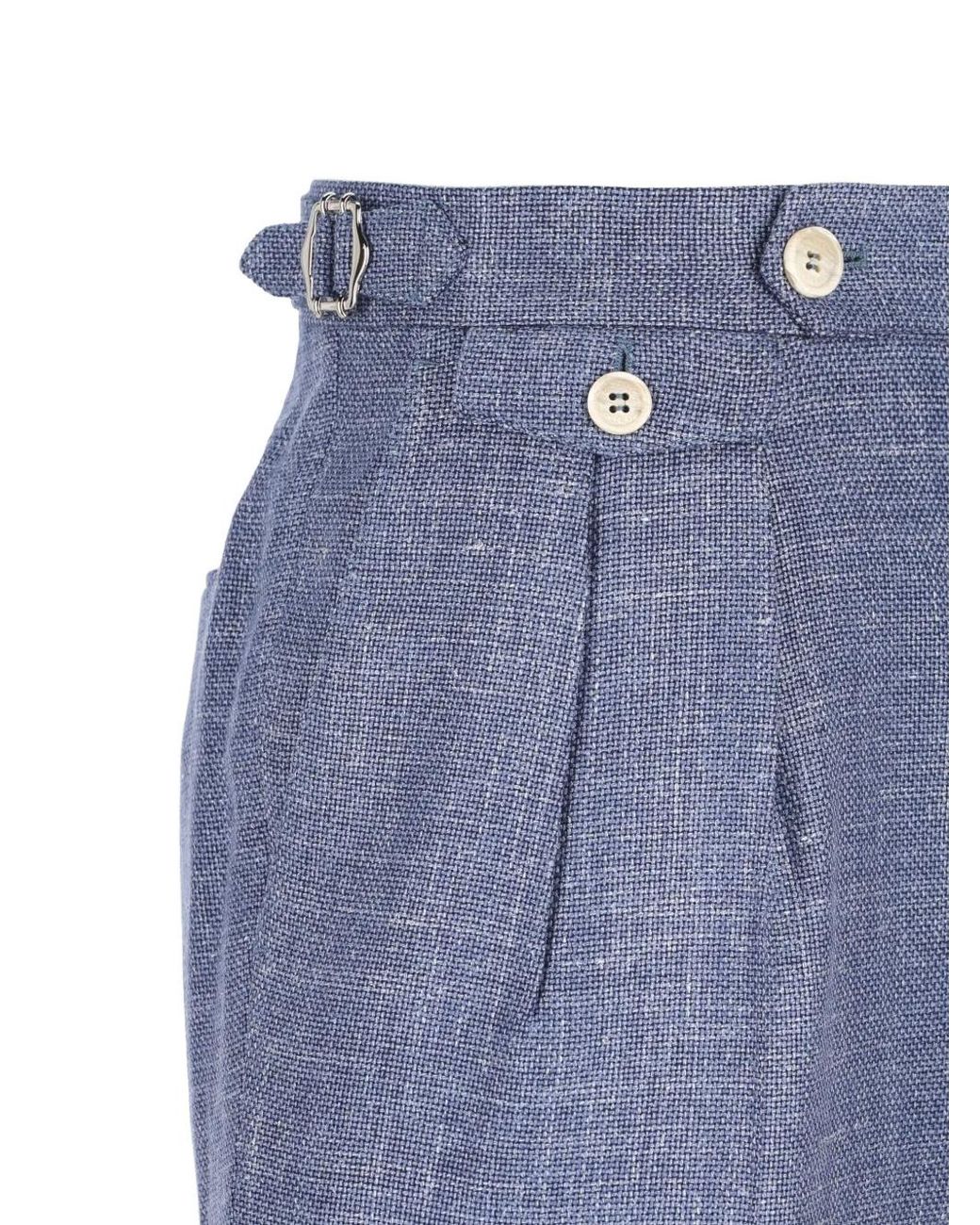 Brunello Cucinelli Blue Single-Breasted Tailored Suit for men
