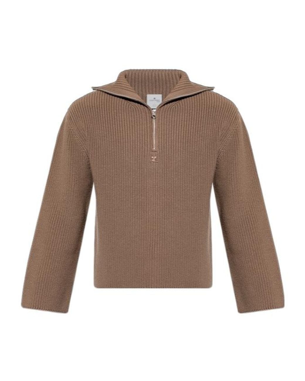 Courreges Brown Long Sleeve Sweater for men