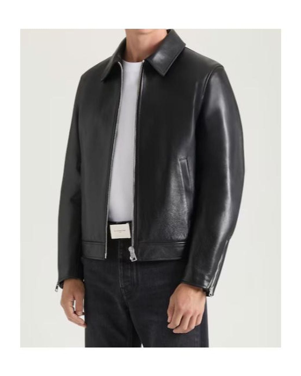 Givenchy Black Zip-Up Leather Biker Jacket for men