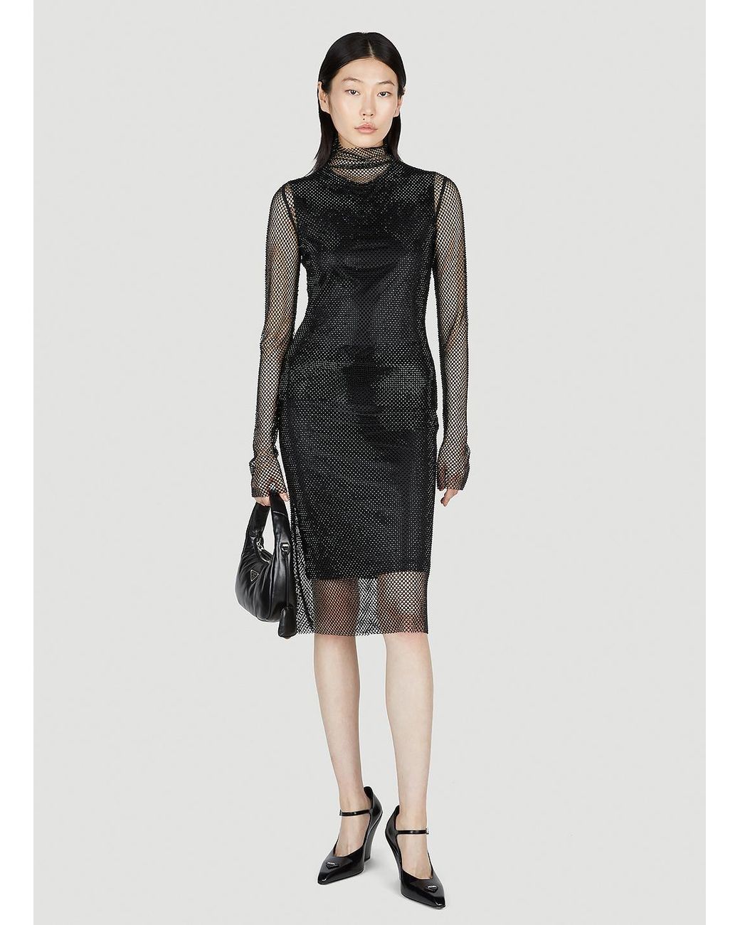 Sportmax Black High Neck Mesh Top