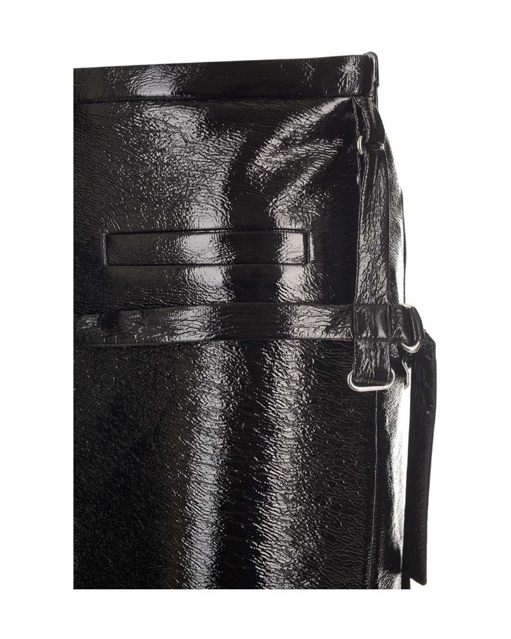 Courreges Black Courrèges Midi Leather Skirt
