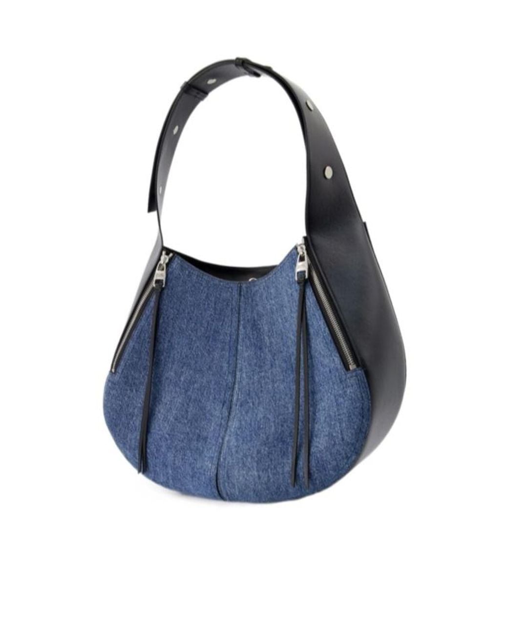 McQueen Blue The Skull Denim Hobo Bag