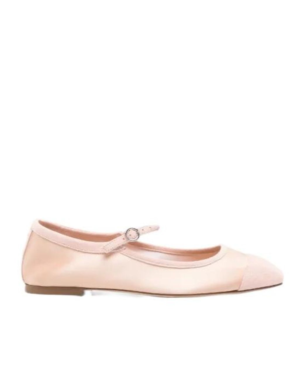 Aeyde Pink Cap-Toe Strap Flat Pumps