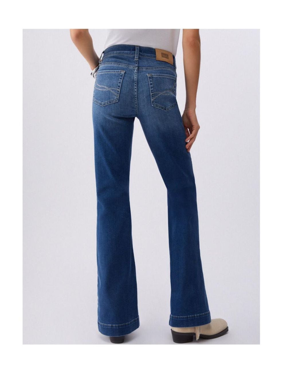 Liu Jo Blue Rhinestone-Embellished Flared Jeans