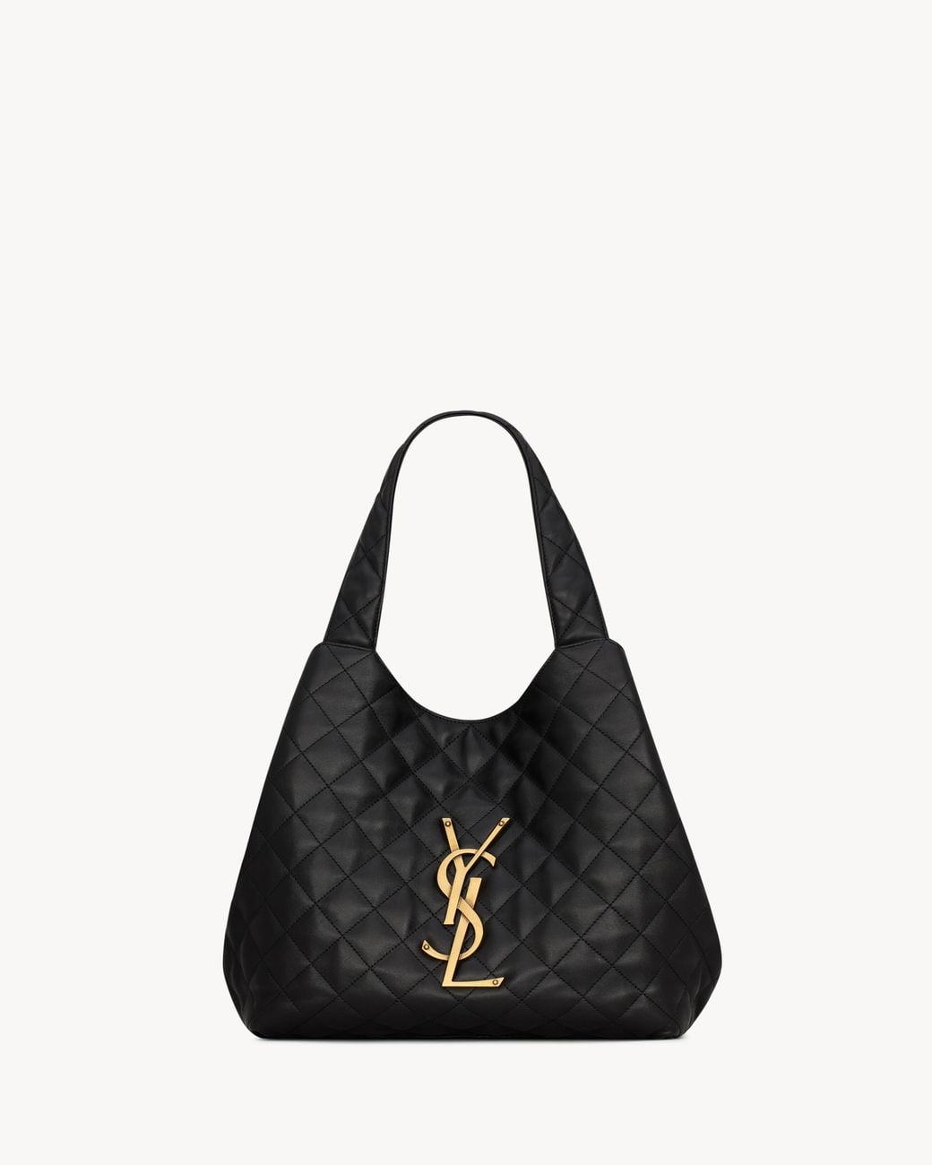 Saint Laurent Black Icare Quilted Nappa Leather Tote