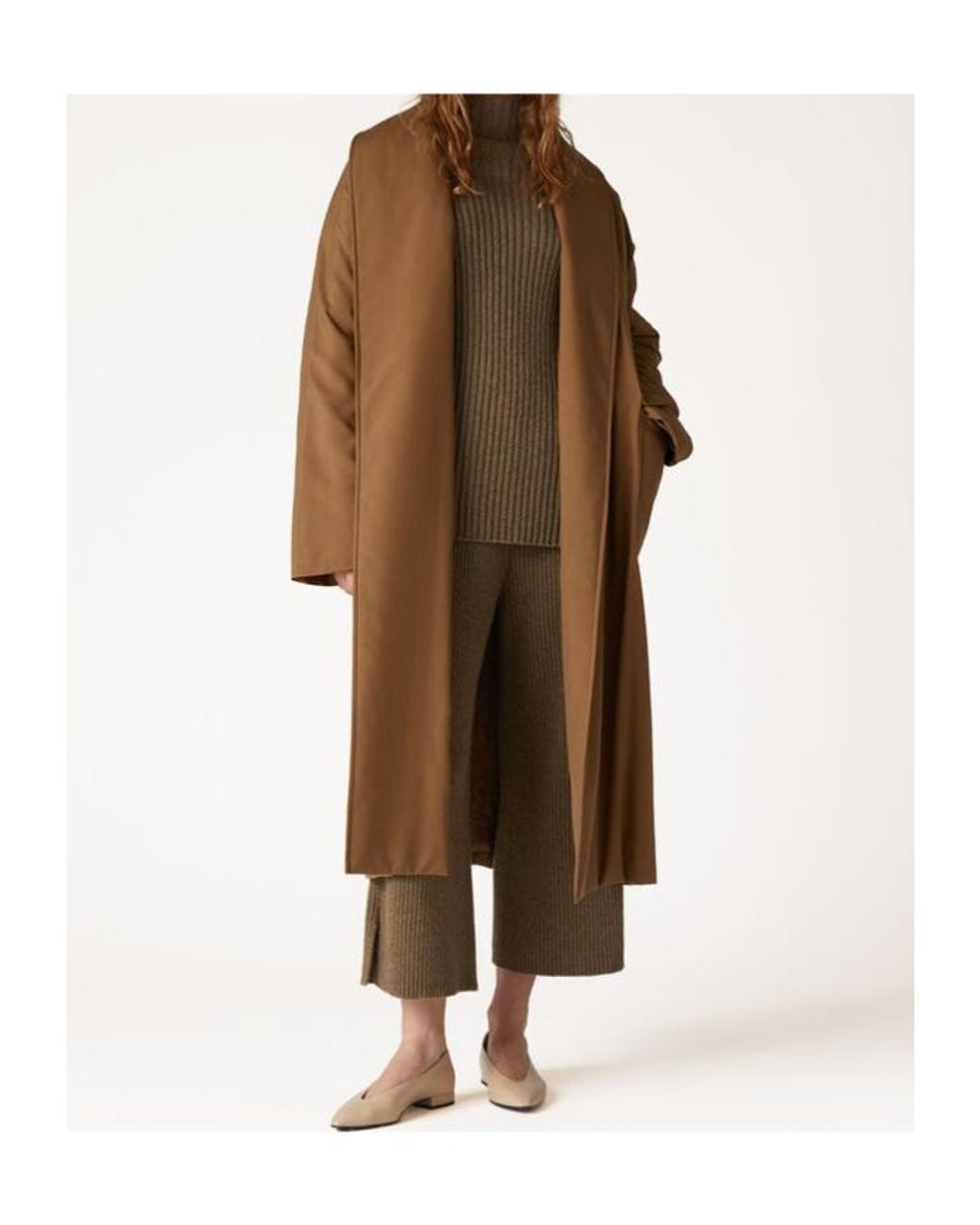 Loro Piana Brown Dwight Long-Sleeved Belted Coat