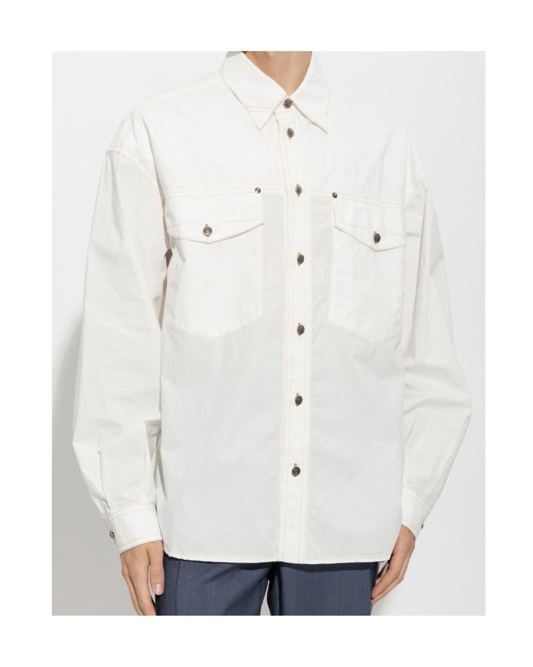 Versace White Pocket Detail Shirt for men