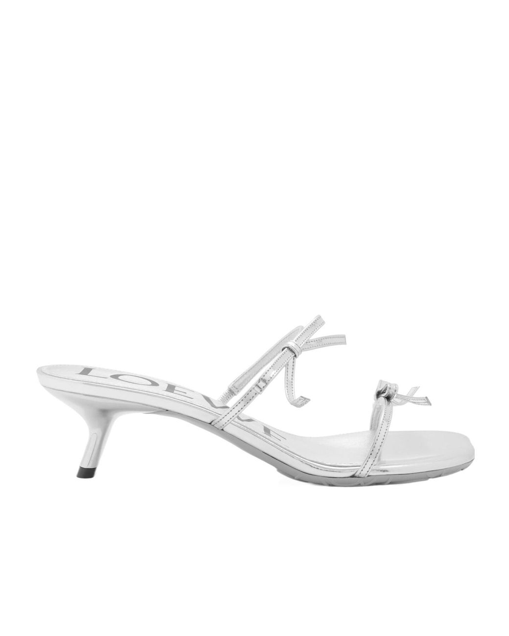 Loewe White Petal Metallic Sandals