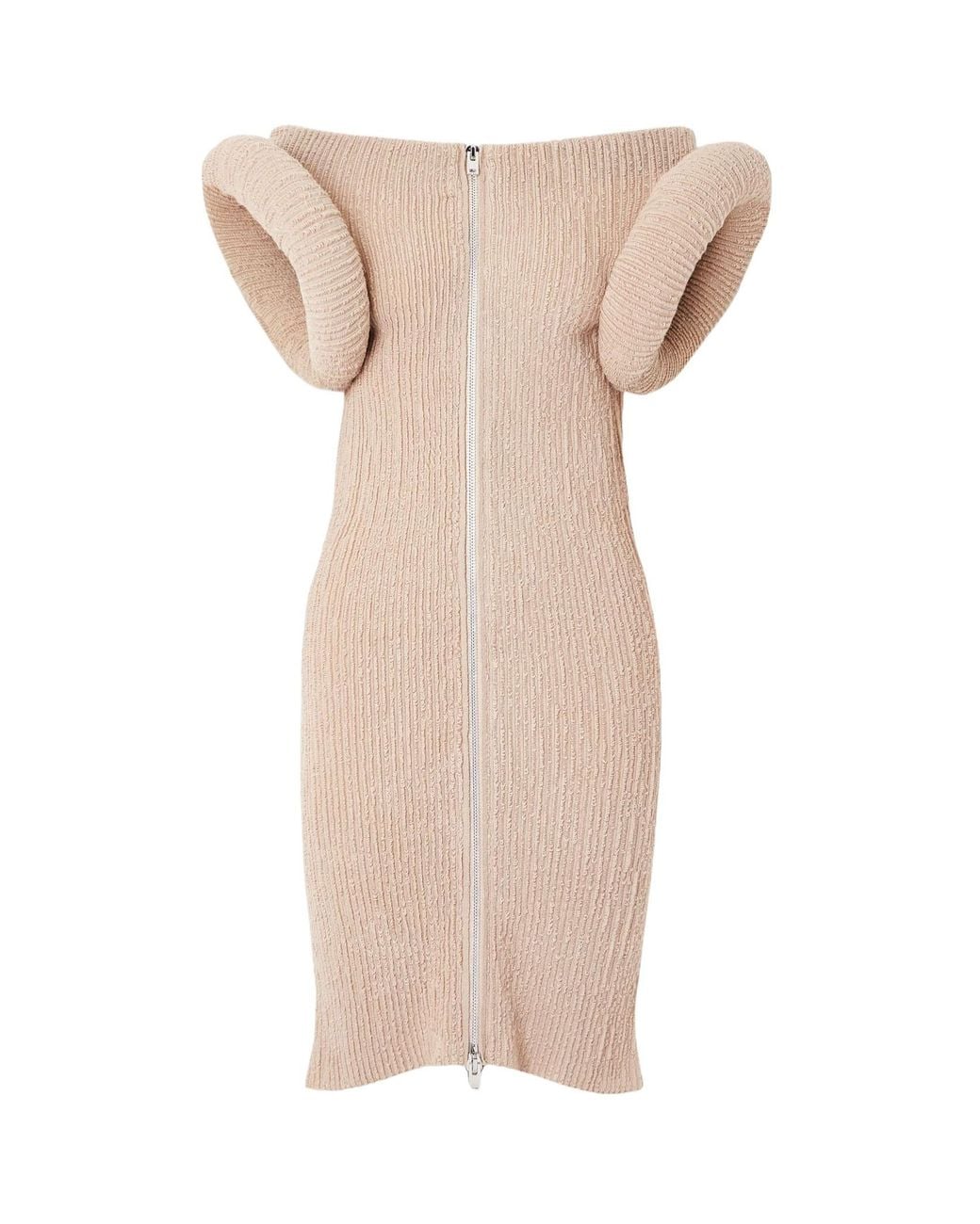 Acne Natural Chunky-Knit Mini Dress