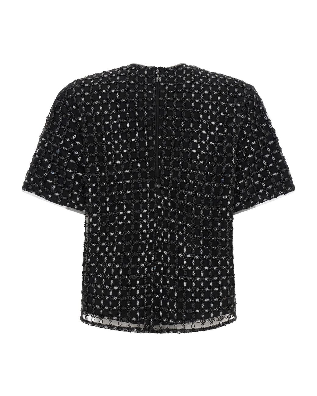 ROTATE BIRGER CHRISTENSEN Black Beaded Oversized Top