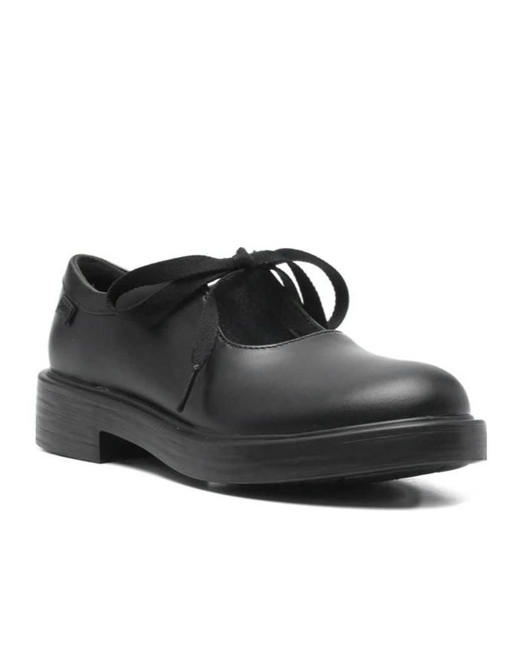 Camper Black Ribbon Lace-Up Loafers