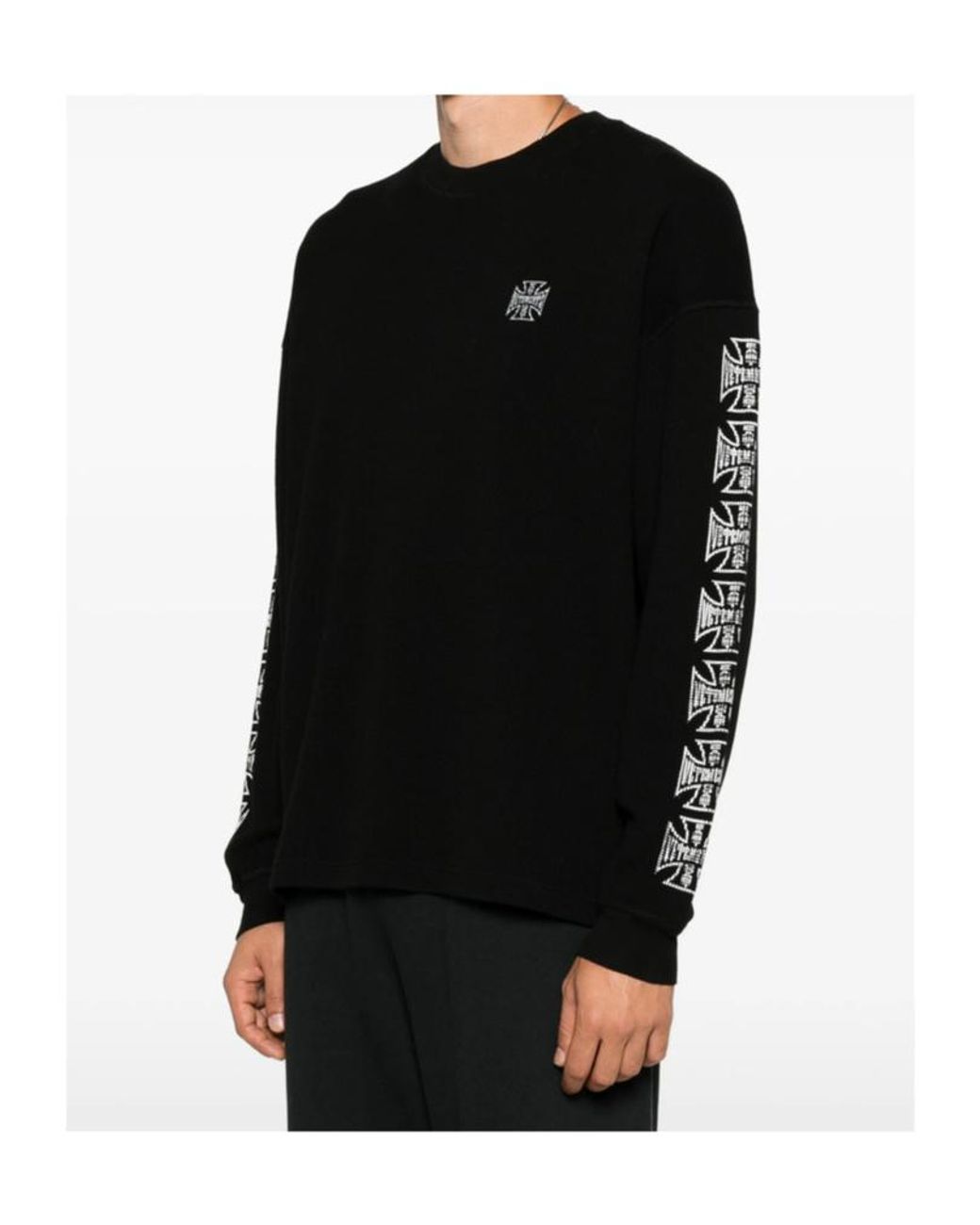 Vetements Black Logo Tape Sweatshirt for men
