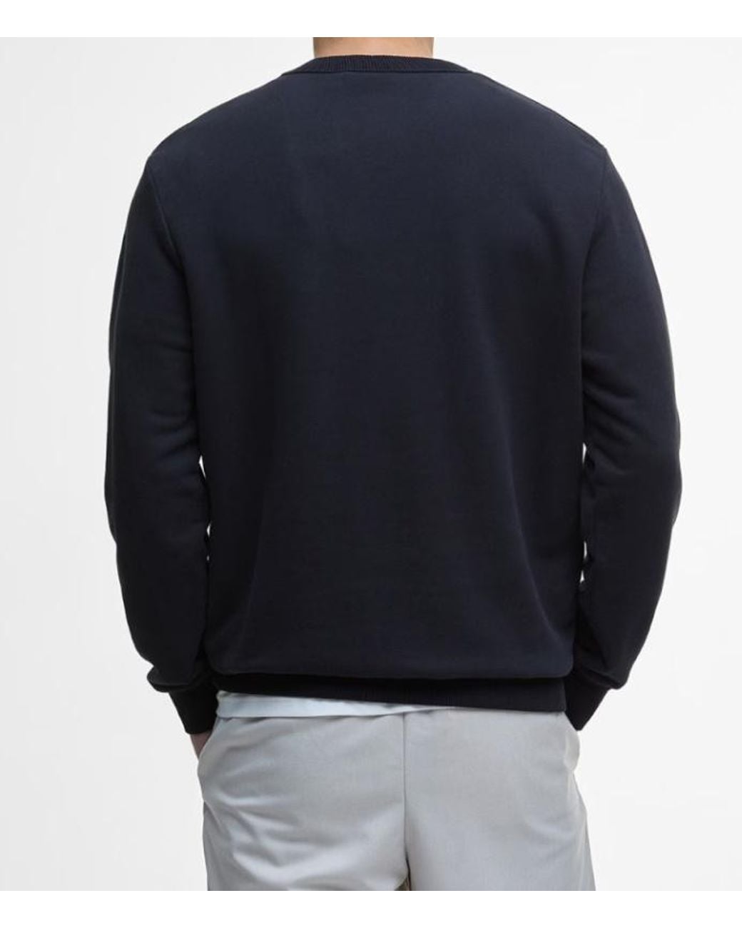 Barbour Black Crew Neck Logo Sweatshirt for men