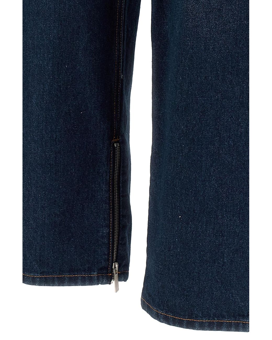 Off-White c/o Virgil Abloh Blue Arr Tab Zip Det Skate Mid-Rise Jeans for men