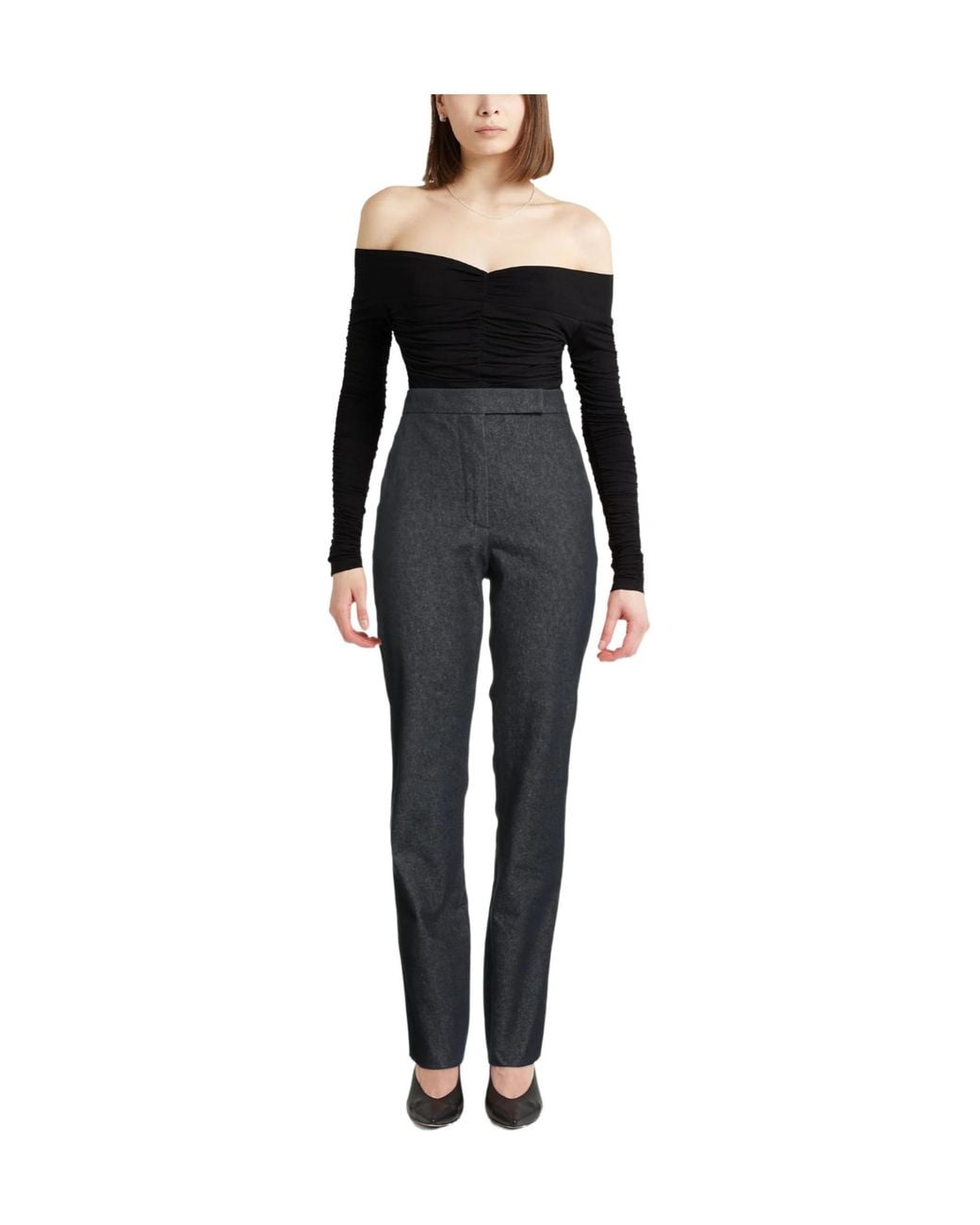 Max Mara Gray Straight-Leg Jeans