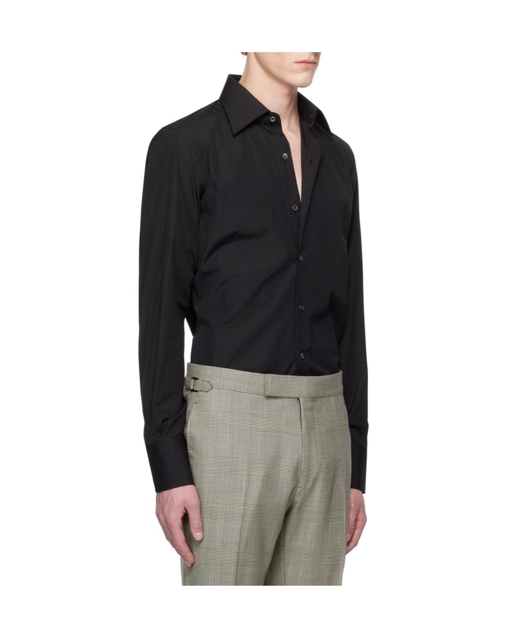 Tom Ford Black Poplin Slim Fit Shirt for men